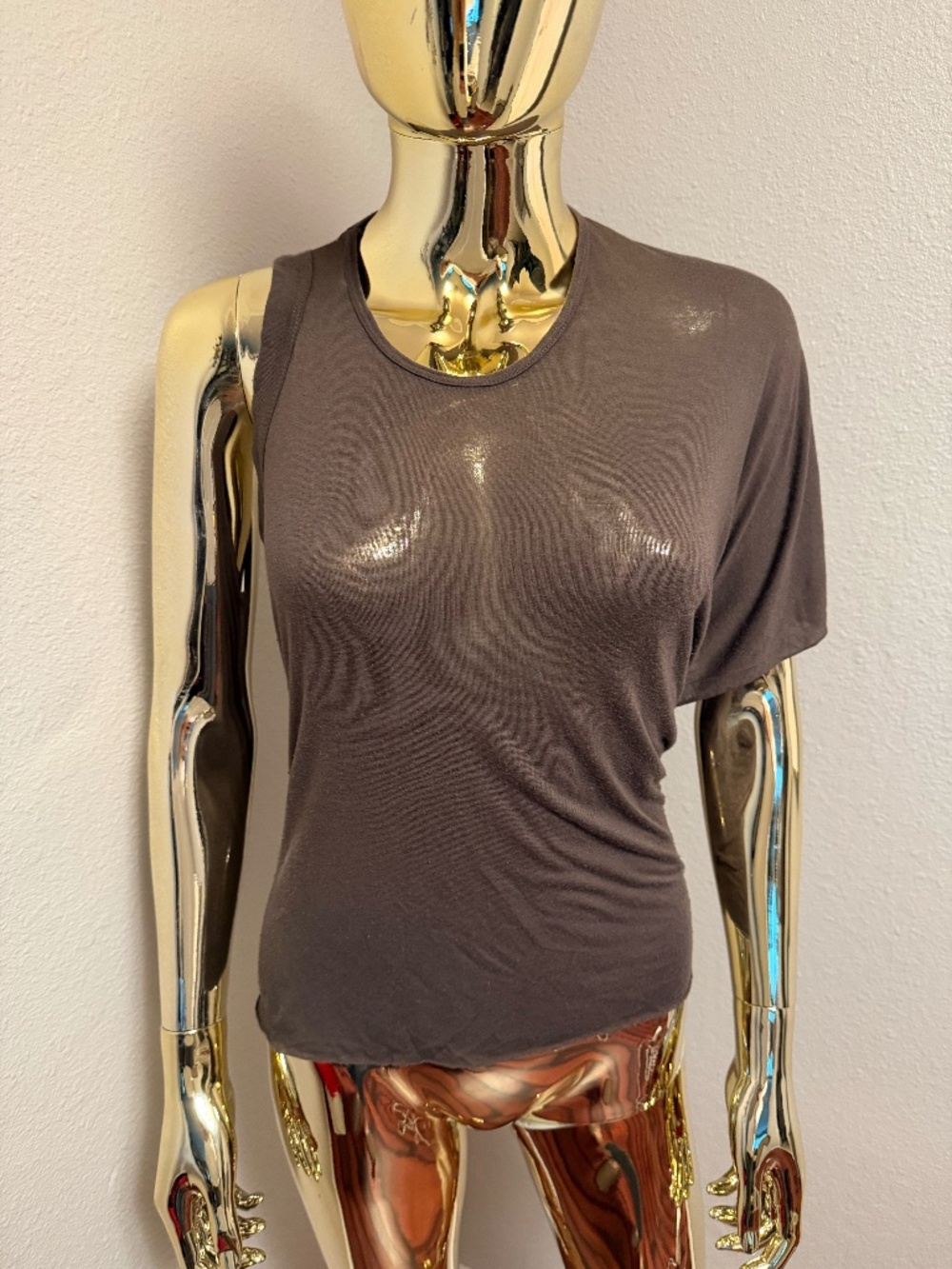 Rick Owens vintage top with a dripping on the back, vapor, size Small